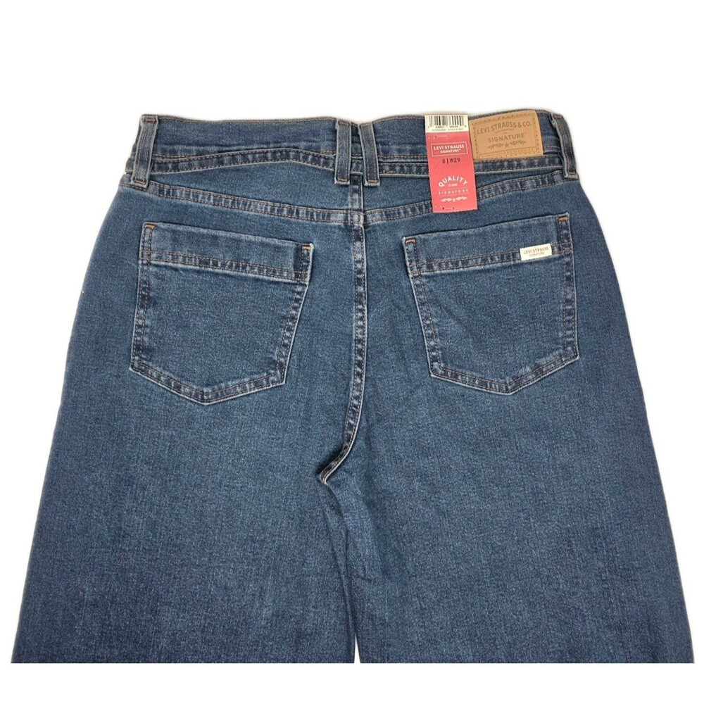 Levi Strauss Signature Vintage Inspired Tie Belted Wide Leg Jeans Women's 8/29 - Picture 12 of 15